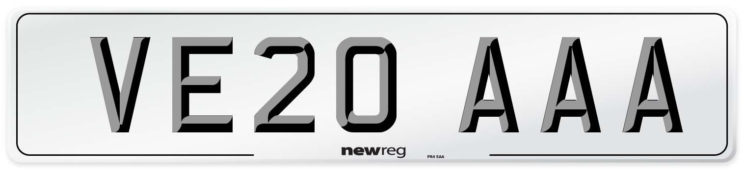 VE20 AAA Number Plate from New Reg